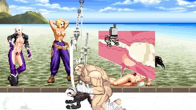 'Street Fighter character Sagat bangs a blow-up doll with 2B from Nier Automata'