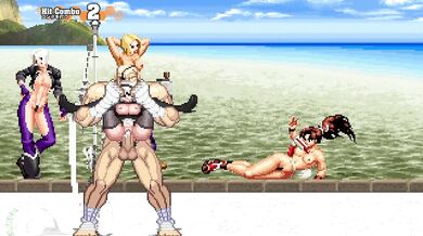 'Street Fighter character Sagat bangs a blow-up doll with 2B from Nier Automata'