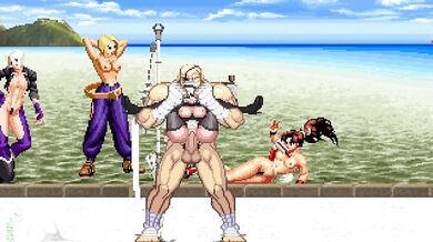 'Street Fighter character Sagat bangs a blow-up doll with 2B from Nier Automata'