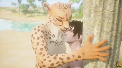 'Sexy Leopard Fetishist Bones her Tiny Human Lover on their Furry Bed'