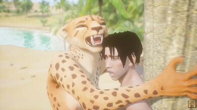 'Sexy Leopard Fetishist Bones her Tiny Human Lover on their Furry Bed'