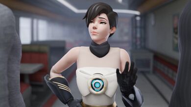 Watch the picky Tracer in her white Animation 3D porn video.