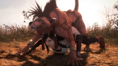 "Tifa and Red indulging in some bedroom playtime"