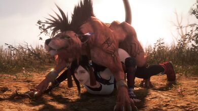 "Tifa and Red indulging in some bedroom playtime"