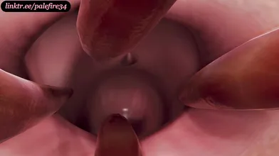 Watch as one girl with four tentacles is probed by multiple writhing tendrils in this hot hentai action!