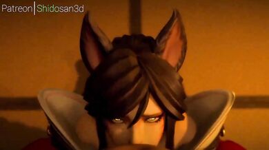 "Eager Ahri Blows a Stranger's Cock for the First Time"