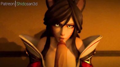 "Eager Ahri Blows a Stranger's Cock for the First Time"