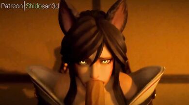 "Eager Ahri Blows a Stranger's Cock for the First Time"