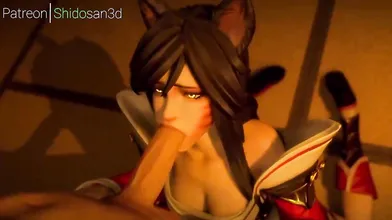 "Eager Ahri Blows a Stranger's Cock for the First Time"