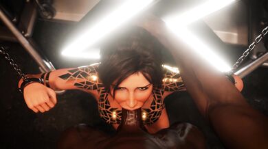 'Lara's Black Deepthroat with Black Tape and Quivering Oral Control'