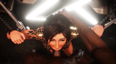 'Lara's Black Deepthroat with Black Tape and Quivering Oral Control'