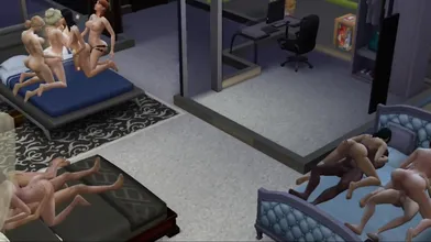 'Massive Futa-Female Orgy in The Sims: Myshuno'