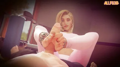 'Busty MILF Alice Gets a Footjob While Shrinking'