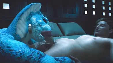 'Thrusting snake penetrates and sucks man dry'
