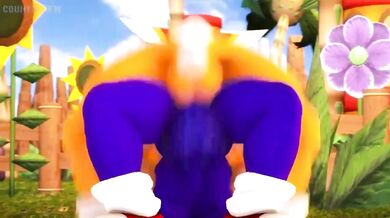 'Purring with Pleasure: Tails' Oral Delight under Sonic's Mighty Strokes'