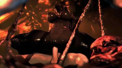 'The demonic succubus Onoskelis, screaming with ecstasy as her long-legged body writhes in pleasure.'