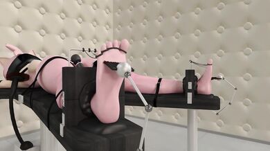 'BDSM Dungeon Master Tortures Submissive Amy and Rose into Naughty Orgasms on the Electric X-Rack'