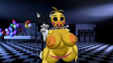 "Busty babe fondles the dick of Sonic the Hedgehog's human form."