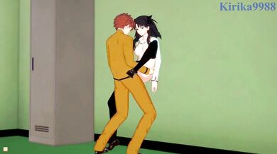 'Sexual Desires Unleashed - Rin Tohsaka and Shirou Emiya fulfill their hidden fantasies in the school hallway.'