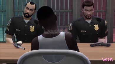 'Unjustly imprisoned man's wife gets double penetrated by two horny cops in his presence – Fucked Front Hubby [sic]'