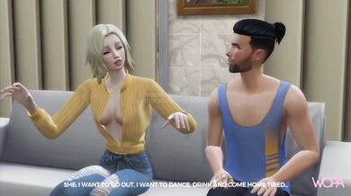 'Sexual adventure of a nymphomaniac blonde with interracial group sex in the hidden glory hole'