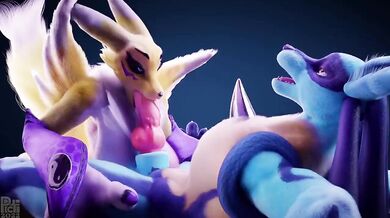 'Hentai Porn: Renamon and Lucario Blowjob with Sound Effects'