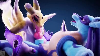 'Hentai Porn: Renamon and Lucario Blowjob with Sound Effects'