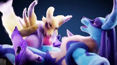 'Hentai Porn: Renamon and Lucario Blowjob with Sound Effects'