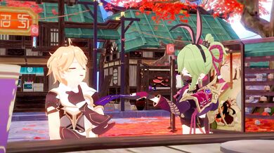 'BDSM Love in the Inazuma Rabbit Club: Raiden, Sara and Yae (Naked Ver.)'