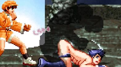 Rewritten as: "Mutant Rabbit and Human Boy Battle in Obscene Couple's Game"