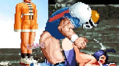 Rewritten as: "Mutant Rabbit and Human Boy Battle in Obscene Couple's Game"