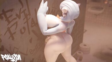 "Suspended from the ceiling, her tight pussy engulfed by a never-ending stream of cocks. Welcome to the world of poxagon gloryholes."