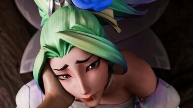 "Sexy MILF Akali 3C enjoys a passionate night with her neighbor's son while he watches from the other side of the wall."