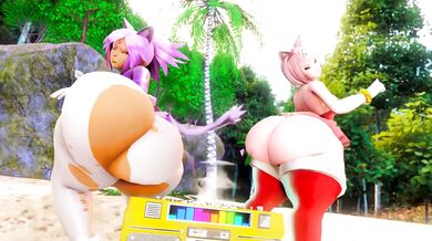 "MILFs Blaze and Amy Rose do some twerk action for you!"