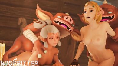 'The Legend of Zelda: A Trio for Trouble in Hyrule - featuring Princess Zelda, Payan the Mermaid, and Two Bokoblin Brutes'