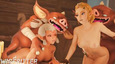 'The Legend of Zelda: A Trio for Trouble in Hyrule - featuring Princess Zelda, Payan the Mermaid, and Two Bokoblin Brutes'