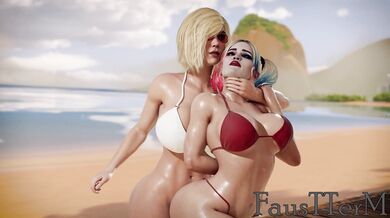 "Superheroine Bound in Sexual Slavery - Power Girl and Harley Quinn: The Faust Project"