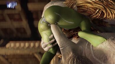 'Lonely Goblin gets fucked by Curvy Futanari Mistress'