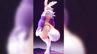 Renamon trains to walk like a slut, inspired by Aznyan97's porn videos.