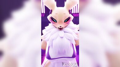 Renamon trains to walk like a slut, inspired by Aznyan97's porn videos.