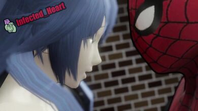 (In a dark alley, Lucina is being attacked by a group of thugs when suddenly Spider-Man swings in and saves the day!)