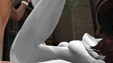 Furious Feline Forces the Furry Shark (Second Life)