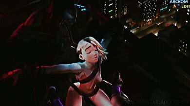 A Busty Vampire Seductively Sucks on Her Strap-on Dildo and Takes on Multiple Monster Cocks in This Highly Kinky Hentai Porn Scene