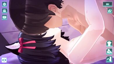 Sexy Kissing Koharu and Her Two Friends in the Bathroom Stall (Hentai)