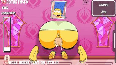Sexy Marge Simpson takes on the Glory Hole Fuckers at Hole House!