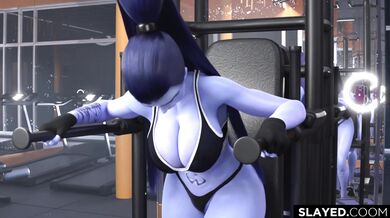 Mrs Deadpool: A Sexy Workout with Free Weights and a Free Use of Her Widowmaker Skills (4K)