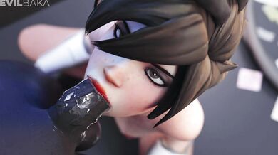 Sneaky Ninja Steals Tracer’s Blowjob Blacked Video