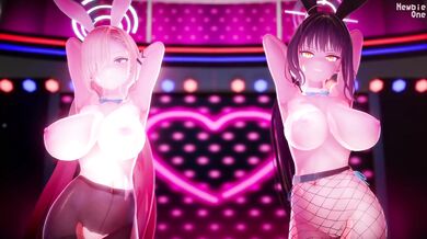 The Unleashed Desires of the First Time Hentai Lovers - Karin and Asunas Passionate Sex Dance