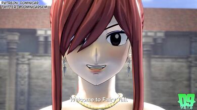 Two trainees of the Fairy Tail guild, Erza and Scarlet, are caught in a steamy situation as they take turns fucking each other on top of a train