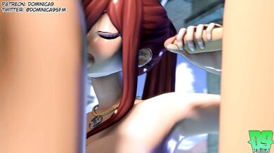 Two trainees of the Fairy Tail guild, Erza and Scarlet, are caught in a steamy situation as they take turns fucking each other on top of a train